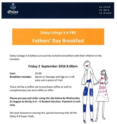 Fathers Day Breakfast poster